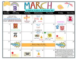 BPA of Hollywood Hills March Calendar 